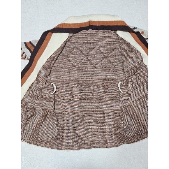 Fringes Southwest Aztec Cardigan Sweater Womens S Acrylic Fringe Native Navajo - Picture 4 of 8